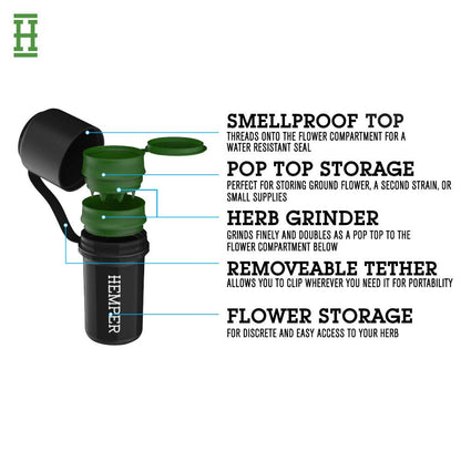 3-in-1 Smell-Proof Grinder & Storage Case