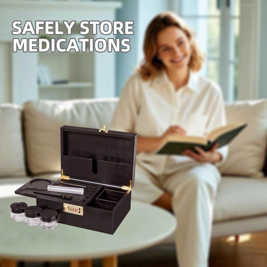 Smell-Proof Stash Box with Lock & Tray