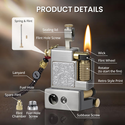 Antique-Style Refillable Wick Lighter