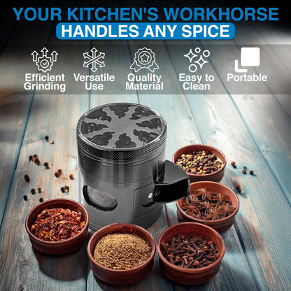 4-Piece spice Grinder, 2.7 Inch, Heavy-Duty Aluminum, (grey-metallic)