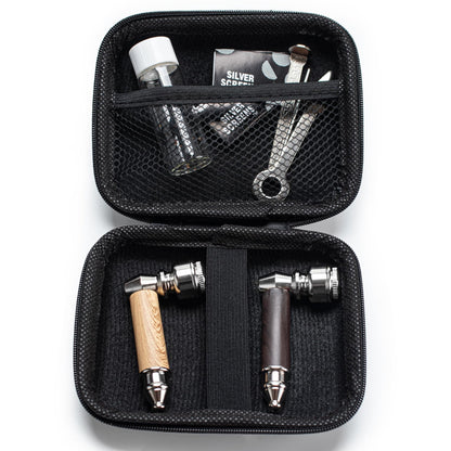Metal Tobacco Pipe Set with Travel Case
